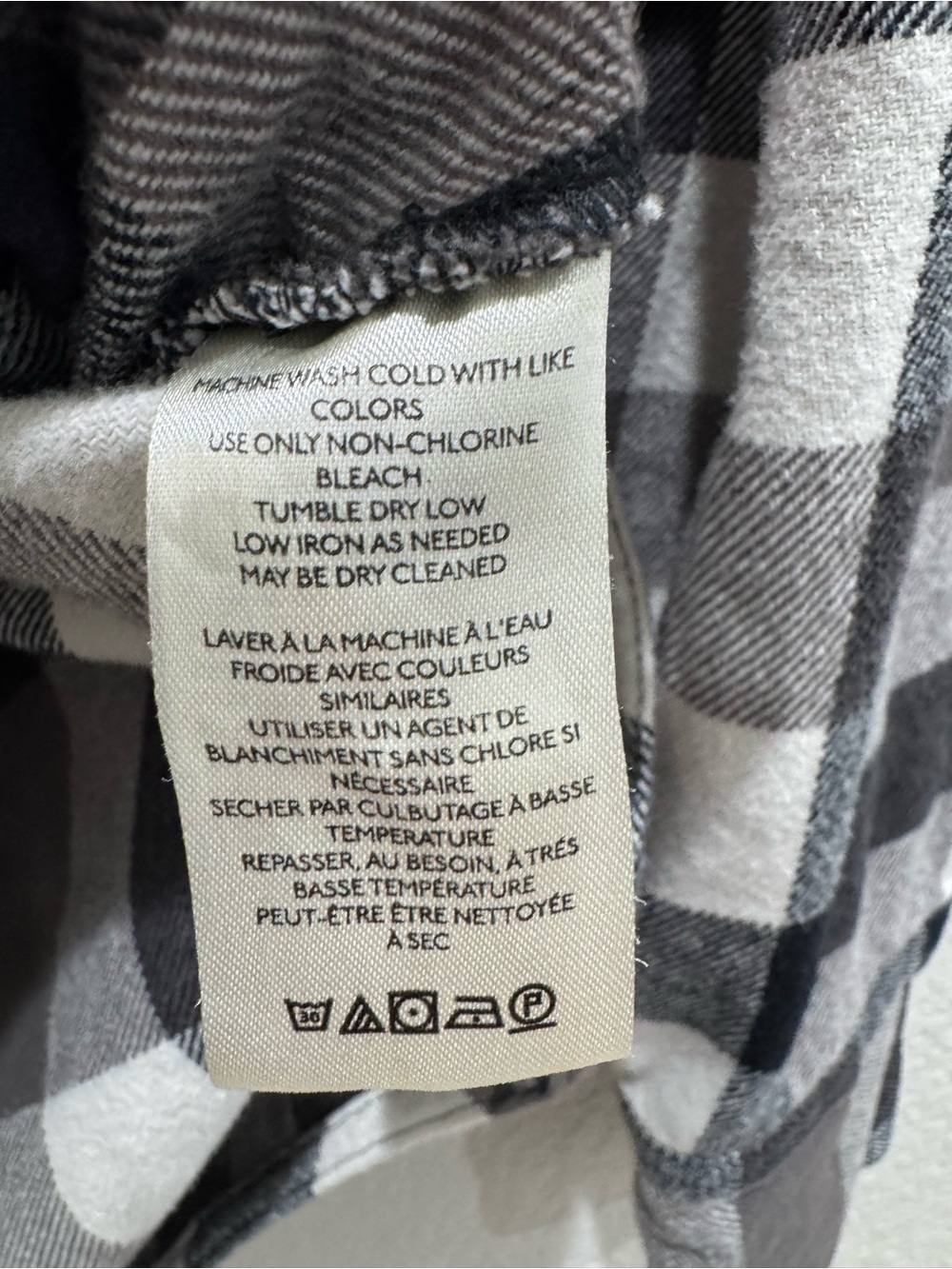 Free People We The Free Izzy Plaid Flannel Shirt XS Black Cream Oversized - Picture 4 of 8